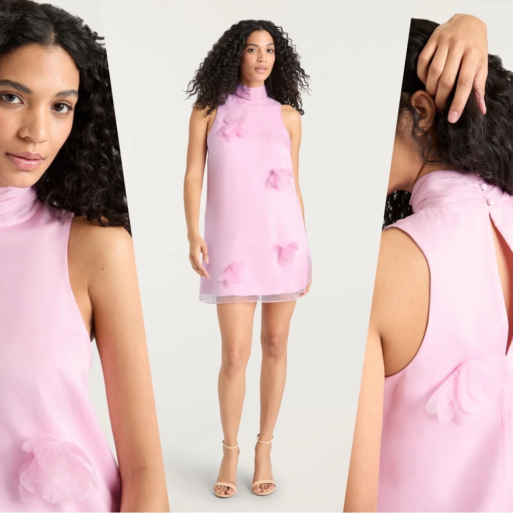 Cinq à sept SilkPrint mini 3D flower Print Dress